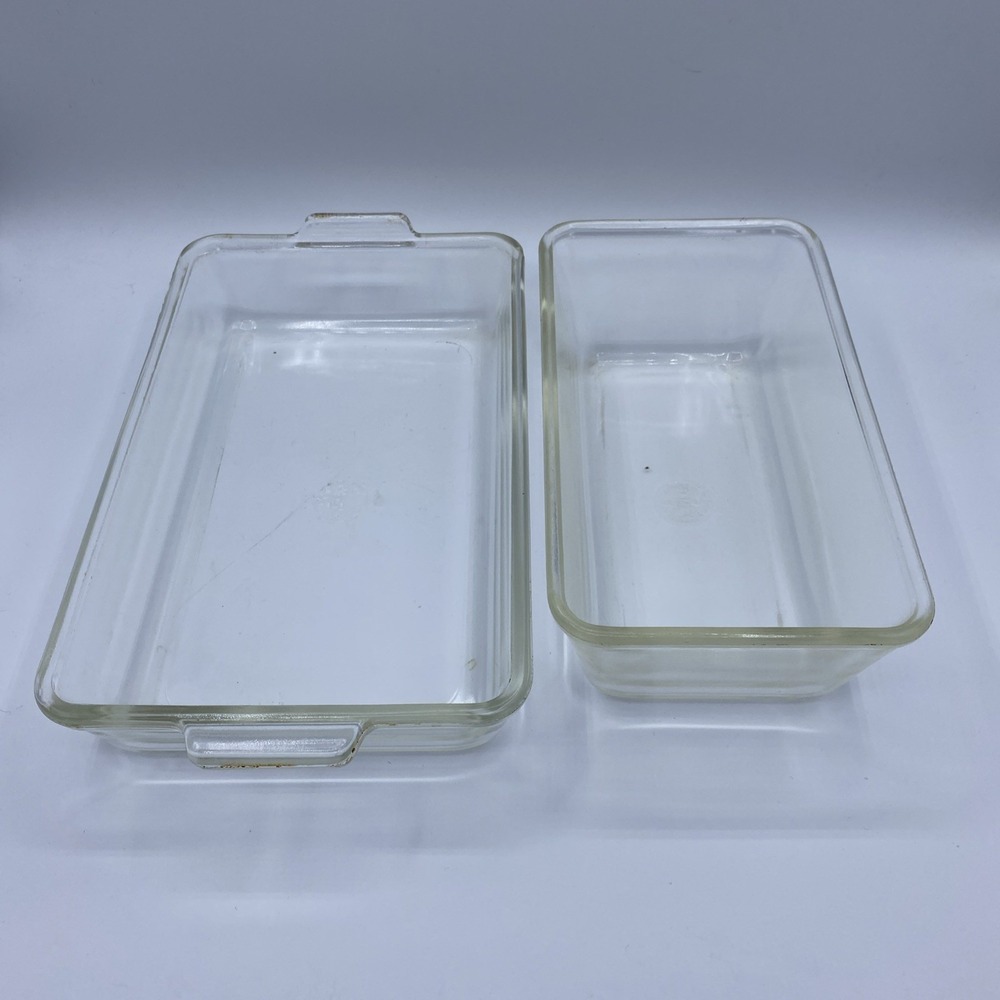 Pyrex Unisex 2pc Bakeware Set Clear Glass Vintage Casserole and Loaf Pan
